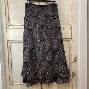 Ladies snake akin print floor length stretchy skirt